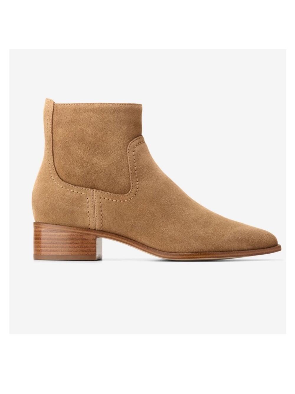 Cole Haan Naia Suede Ankle Toffee Boots - Sz 9.5B
